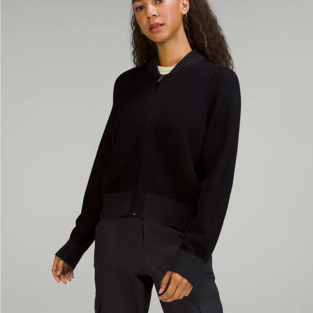 Lululemon Reversible Double-Knit Zip-Up Sweater Graphite Grey / Black